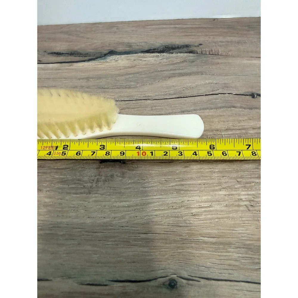 Vintage Tommee Tippee Baby Hair Brush White Teddy Bear Graphic Soft Bristle